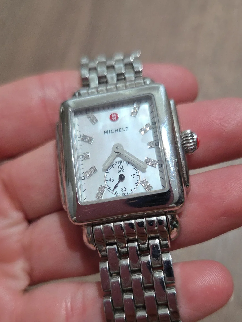 MICHELE Deco diamond Steel Watch
